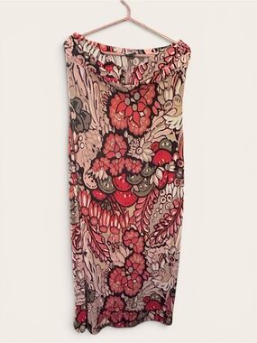 Maxi Dress with Pink & Red Floral Print